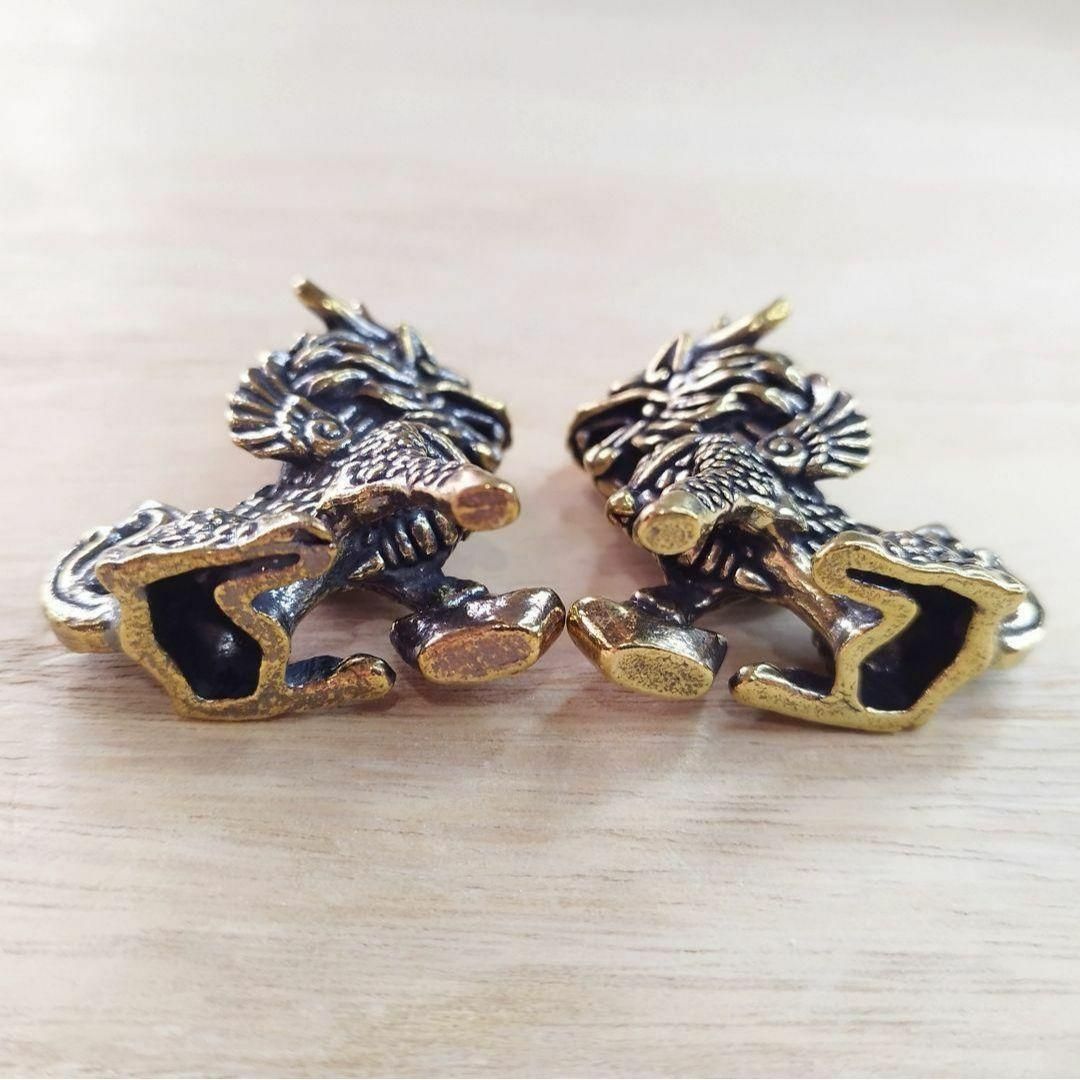 A42 麒麟（きりん）二匹セット 真鍮製 ブラス 開運 置物｜風水 縁起物