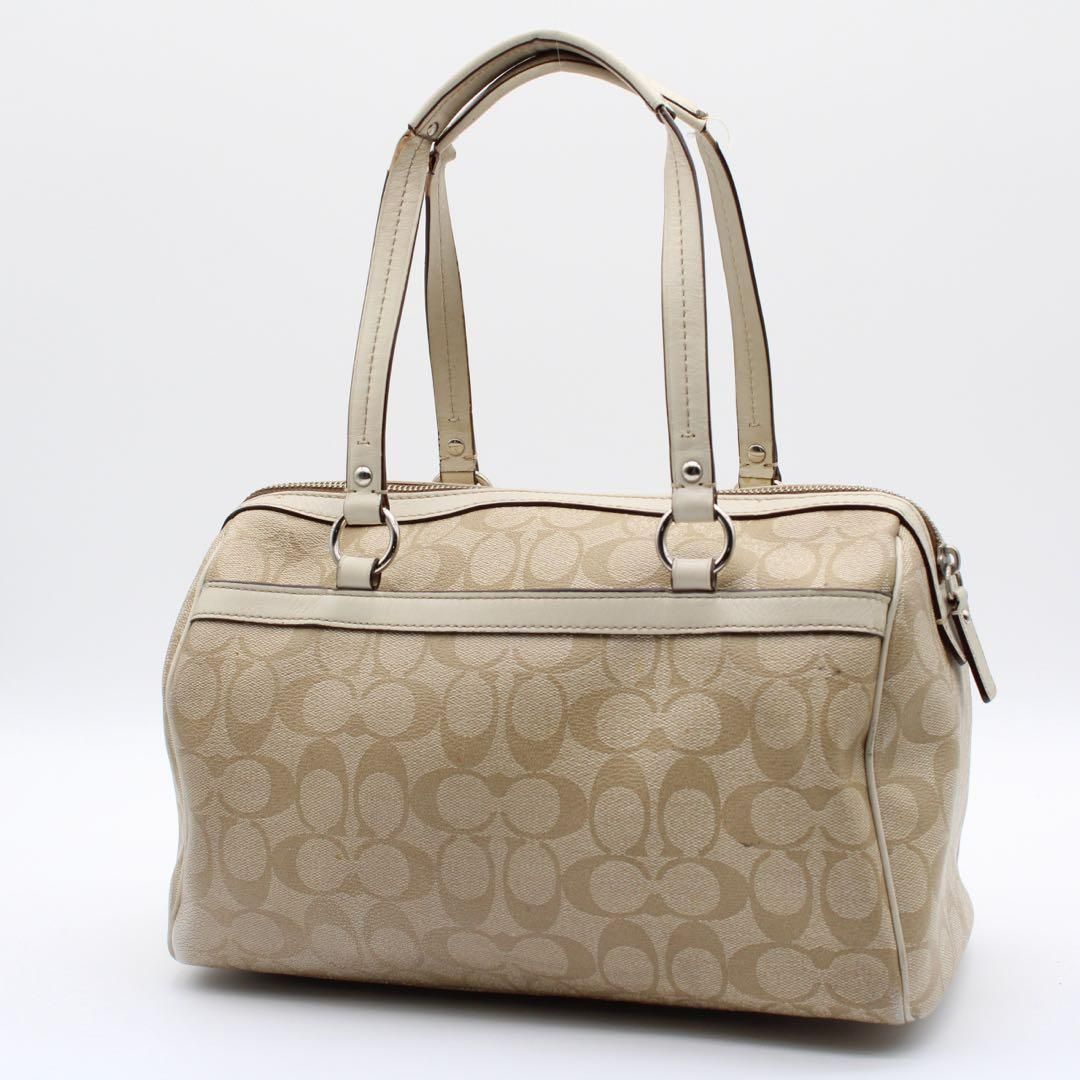 良品】COACH コーチ シグネチャー ストライプ ミニボストン PVC - メルカリ