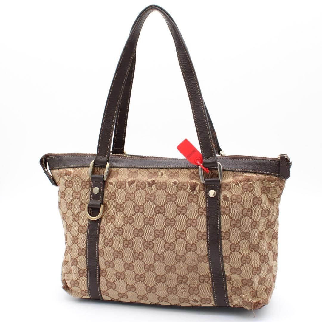 良品】GUCCI グッチ GGキャンバス トートバッグ 肩がけ A4収納可
