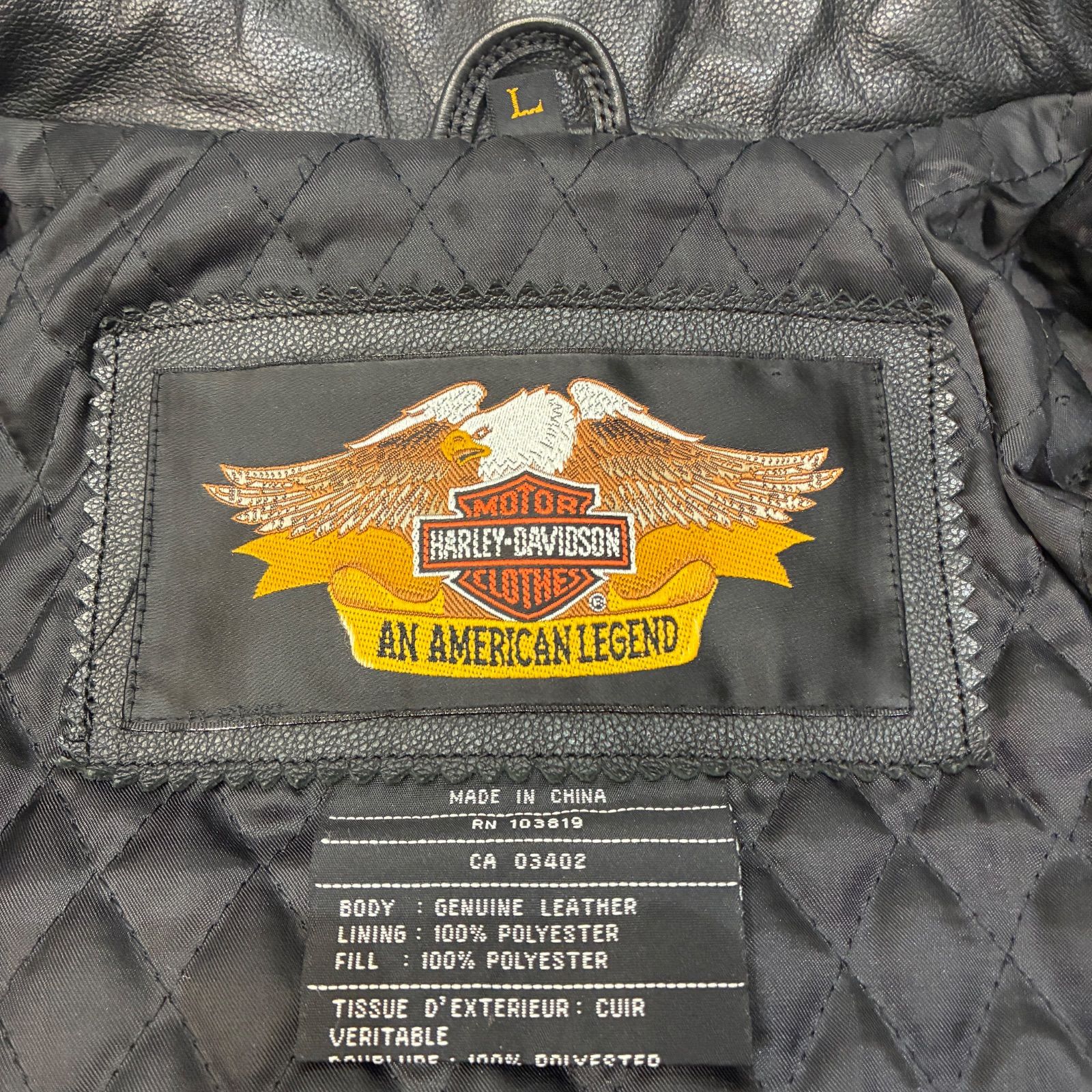 00's Harley-Davidson レザージャケット/キルティングライナー
