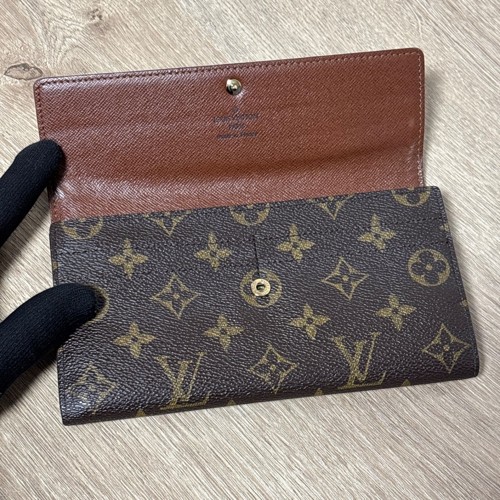 LOUIS VUITTON ルイヴィトン モノグラム 長財布 二つ折り ブラウン 茶