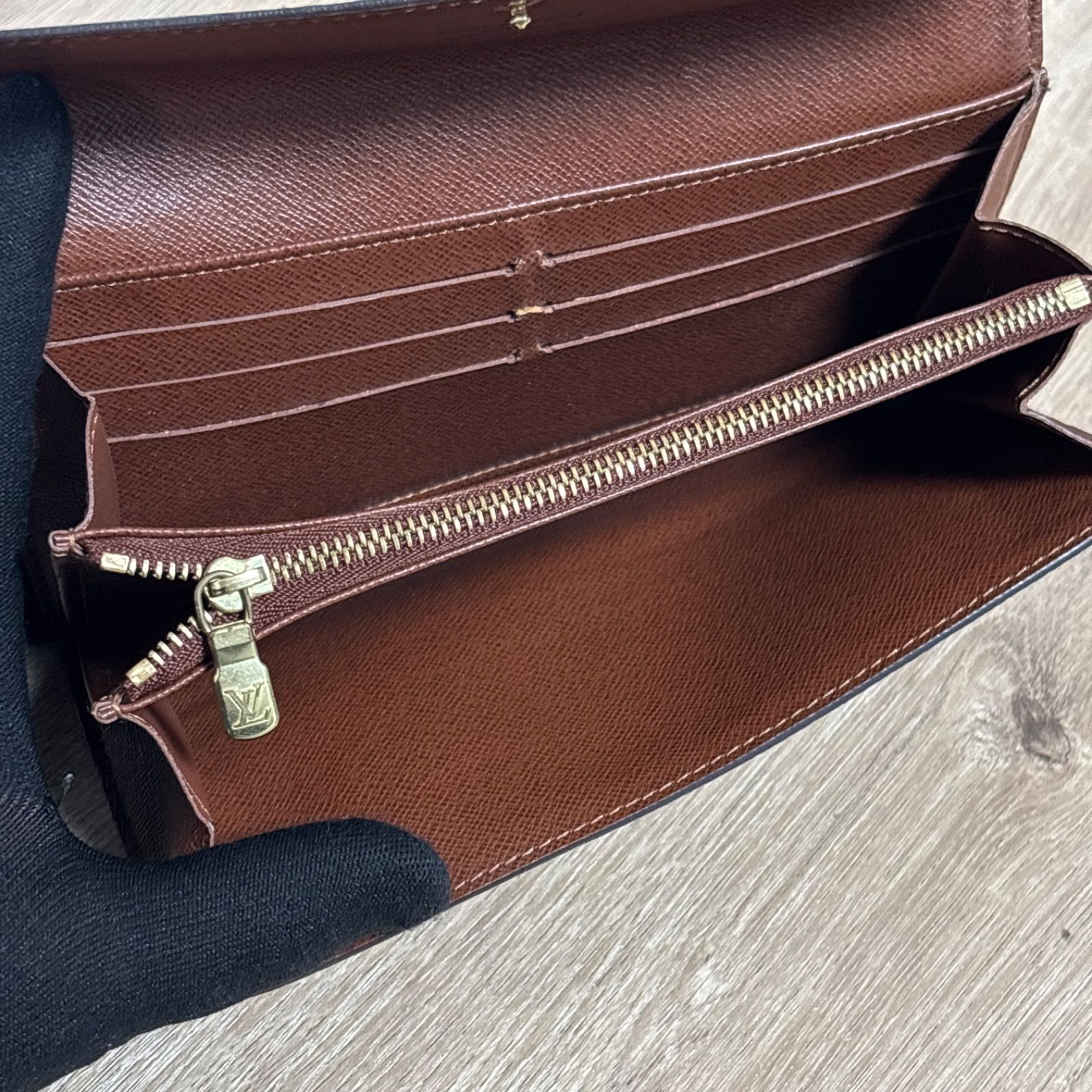 LOUIS VUITTON ルイヴィトン モノグラム 長財布 二つ折り ブラウン 茶