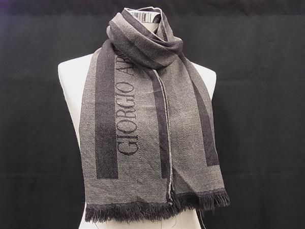GIORGIO ARMANI ジョルジオアルマーニ フリンジ マフラー ストール