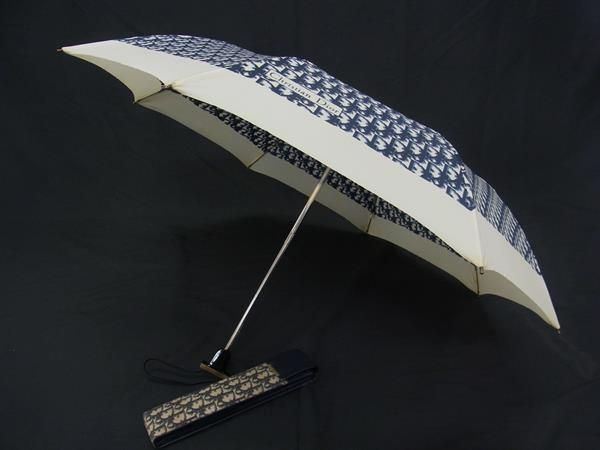 【美品】Christian Dior トロッター 折りたたみ 傘 ヴィンテージ ChristianDior ディオール ヴィンテージ トロッター 2段折り ナイロン