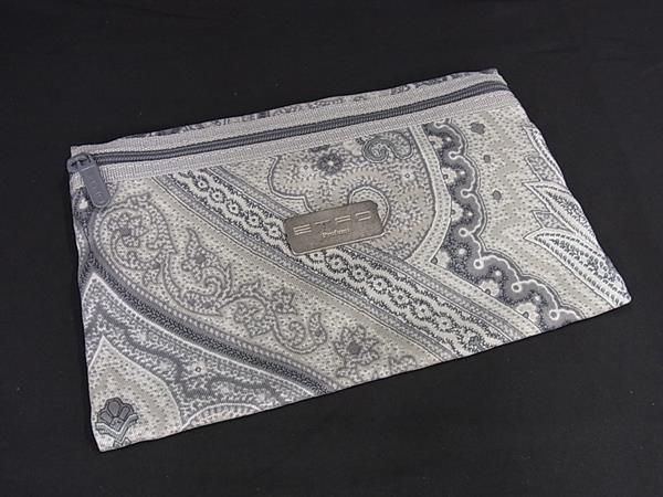 □美品□ ETRO エトロ ペイズリー柄 ナイロンキャンバス マルチポーチ