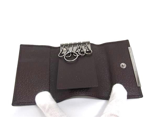 GUCCI グッチ 127048 GG柄 GGキャンバス×レザー 6連 キーケース 鍵入れ