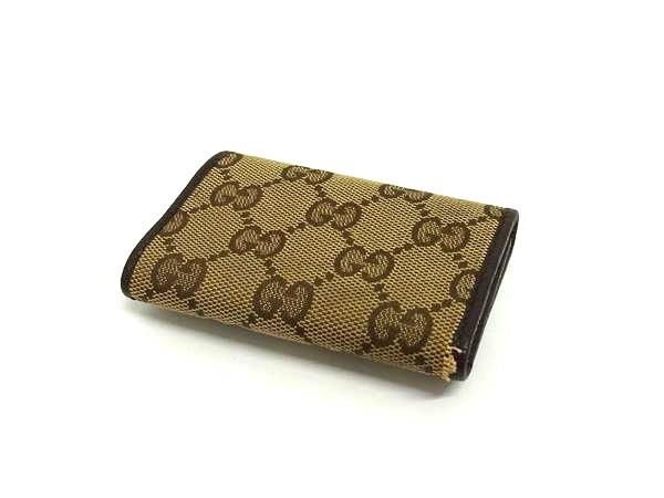 GUCCI グッチ 127048 GG柄 GGキャンバス×レザー 6連 キーケース 鍵入れ