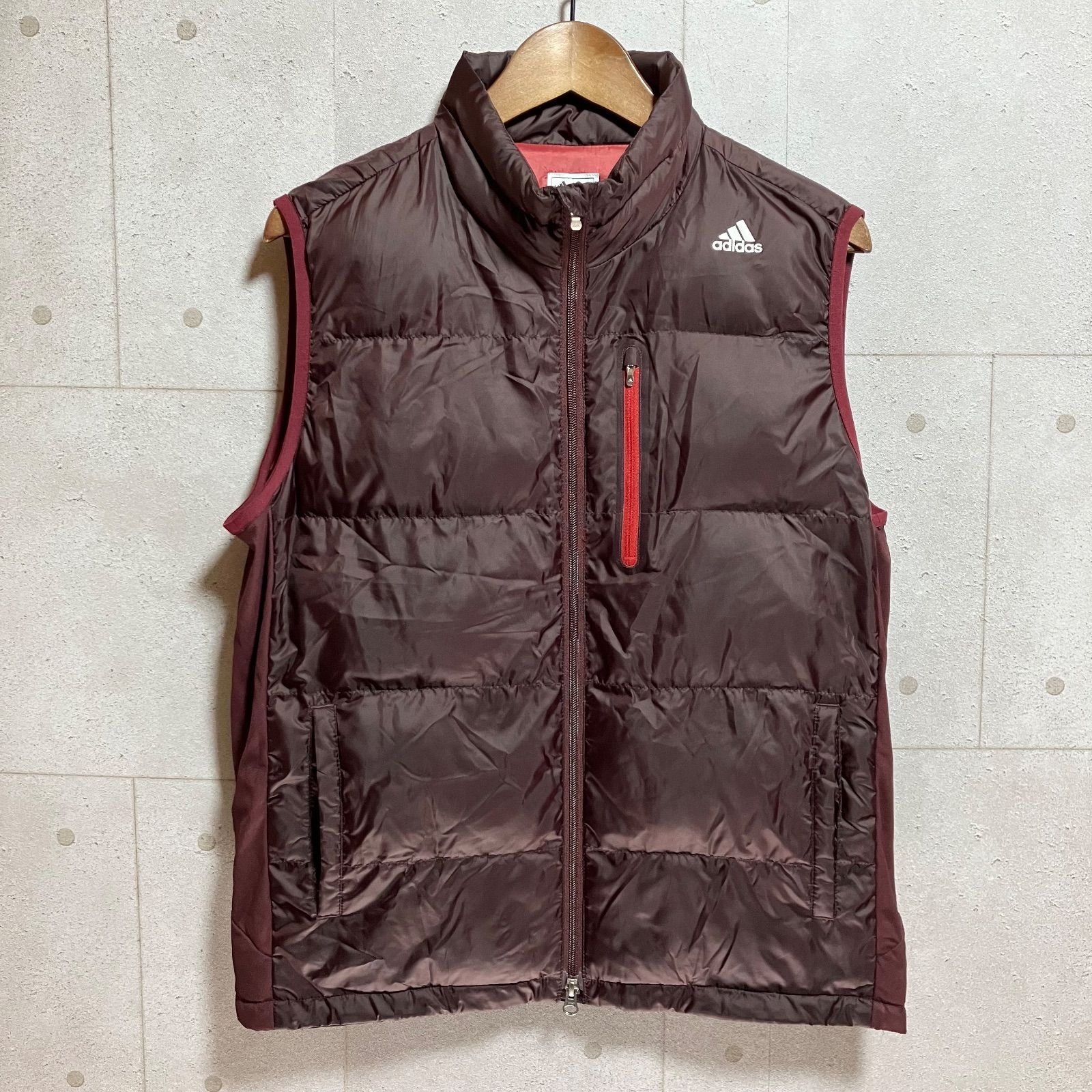 ⭐アディダス/adidas⭐ダウン ベスト/半袖◇ゴルフ ◆メンズ O/LL⭐赤 adidas アディダス ゴルフ 半袖ダウンベスト ⭐アディダス/adidas