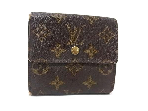 【美品】LOUISVUITTON二つ折り財布 モノグラム ブラウン M61652 LOUIS VUITTON ルイヴィトン M61652 モノグラム ポルトモネ ビエ