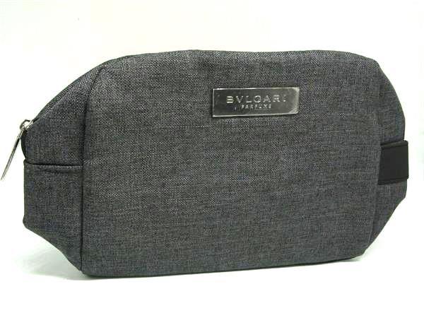 □美品□ BVLGARI ブルガリ キャンバス×レザー ポーチ 小物入れ マルチ