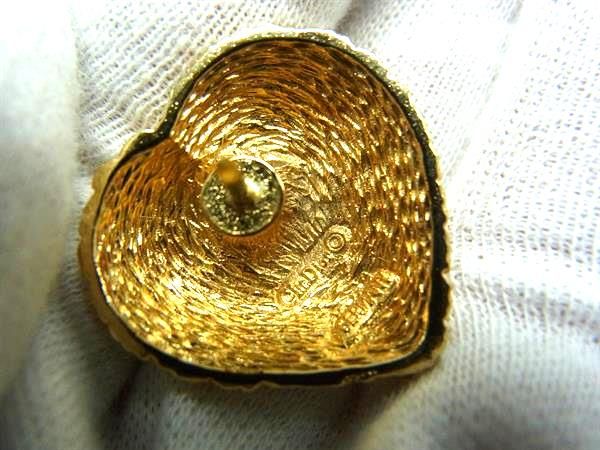 □美品□ ChristianDior クリスチャンディオール ハート ブローチ