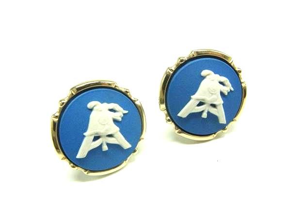 未使用]ウェッジウッド ジャスパーライン カフリンクス カフスボタン 陶器[正規 □美品□ WEDGWOOD ウェッジウッド ジャスパー カフスボタン