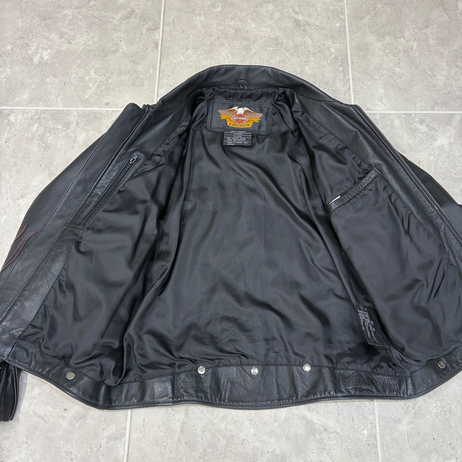 ジャケット・アウター 90's Harley Davidson leather jacket 90's Harley-Davidson レザージャケット ファイアーパターン - メルカリ