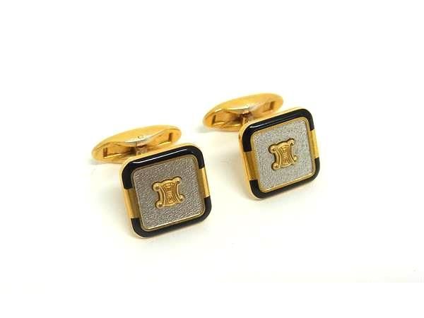 CELINE セリーヌ マカダム カフス カフリンクス タイクリップ ネクタイ