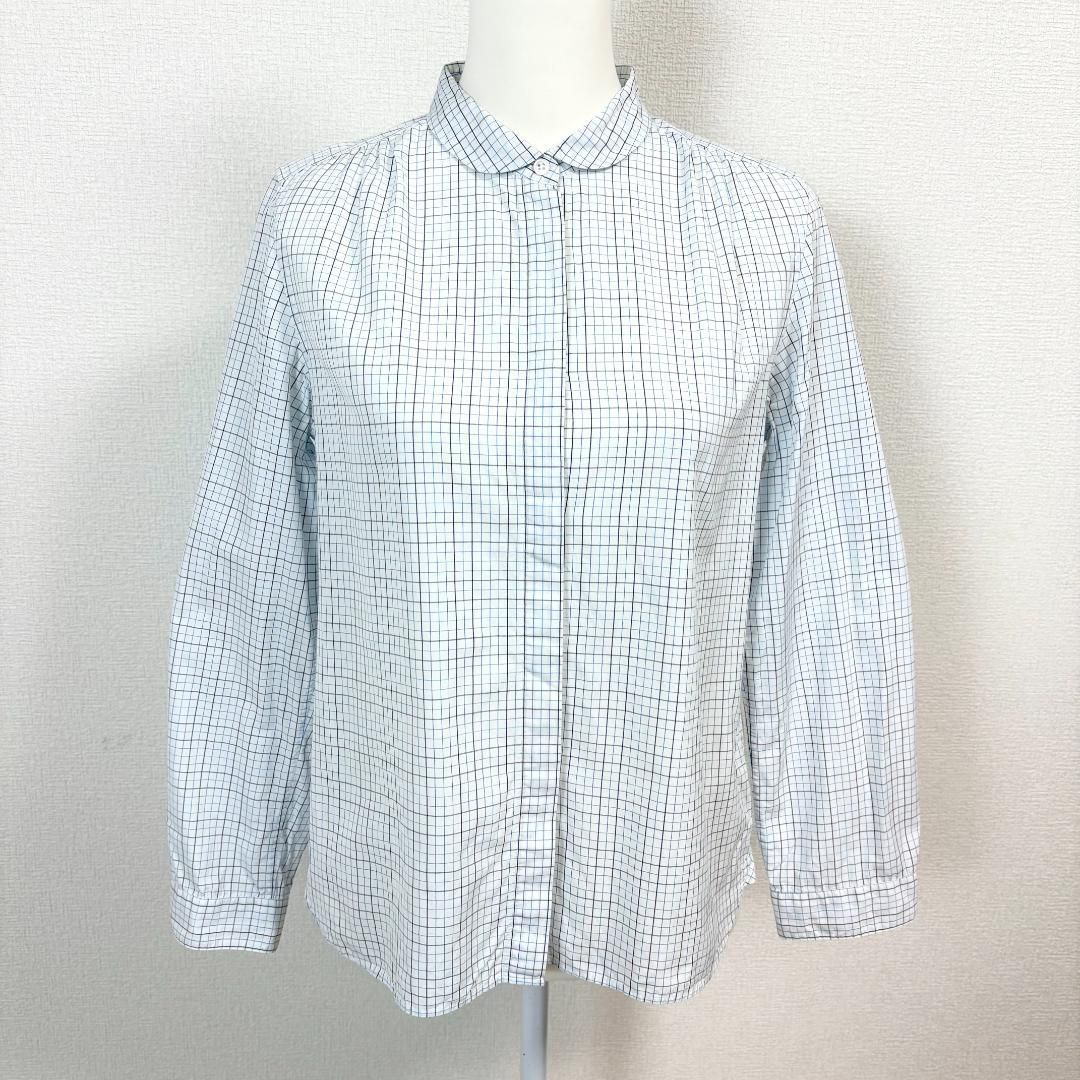美品】 MARGARET HOWELL 長袖ワイドブラウスシャツ 3 チェック PLAIN 