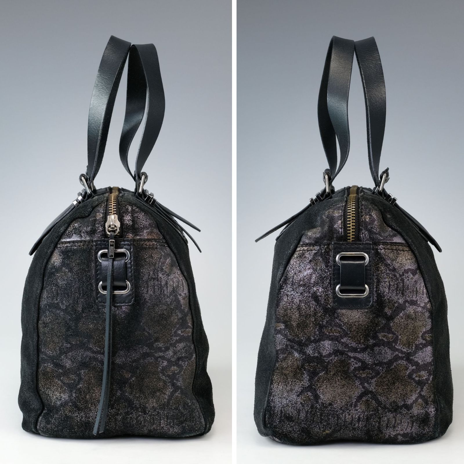 Y2K・希少】DIESEL ディーゼル ボストンバッグ 黒 レザー×ラメ 肩掛け