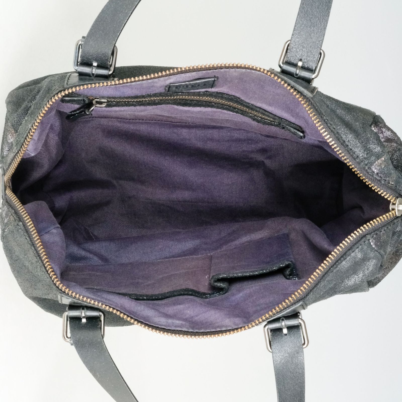 Y2K・希少】DIESEL ディーゼル ボストンバッグ 黒 レザー×ラメ 肩掛け