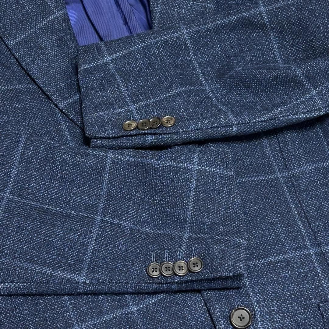 美品 ブリッラ ペル イル グスト 絹混テーラードジャケット 46 紺