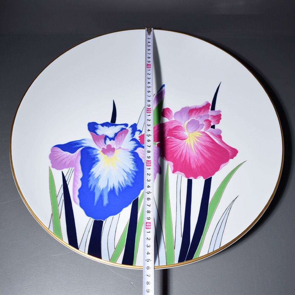 新品未使用品 有田焼 香蘭社 古伊万里風 芍薬 皿 大鉢 飾り皿 額皿