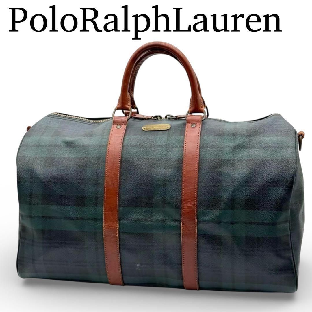 良品】RalphLauren タータンチェック ボストンバッグ ヴィンテージ 