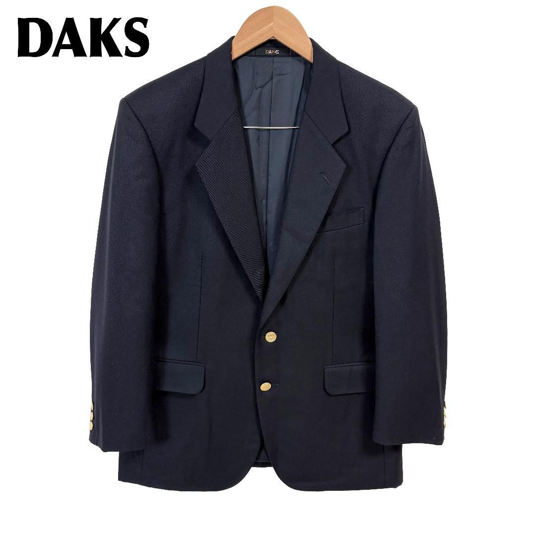 DAKS テーラードジャケット 金ボタン メンズ 96AB5 ネイビー 無地