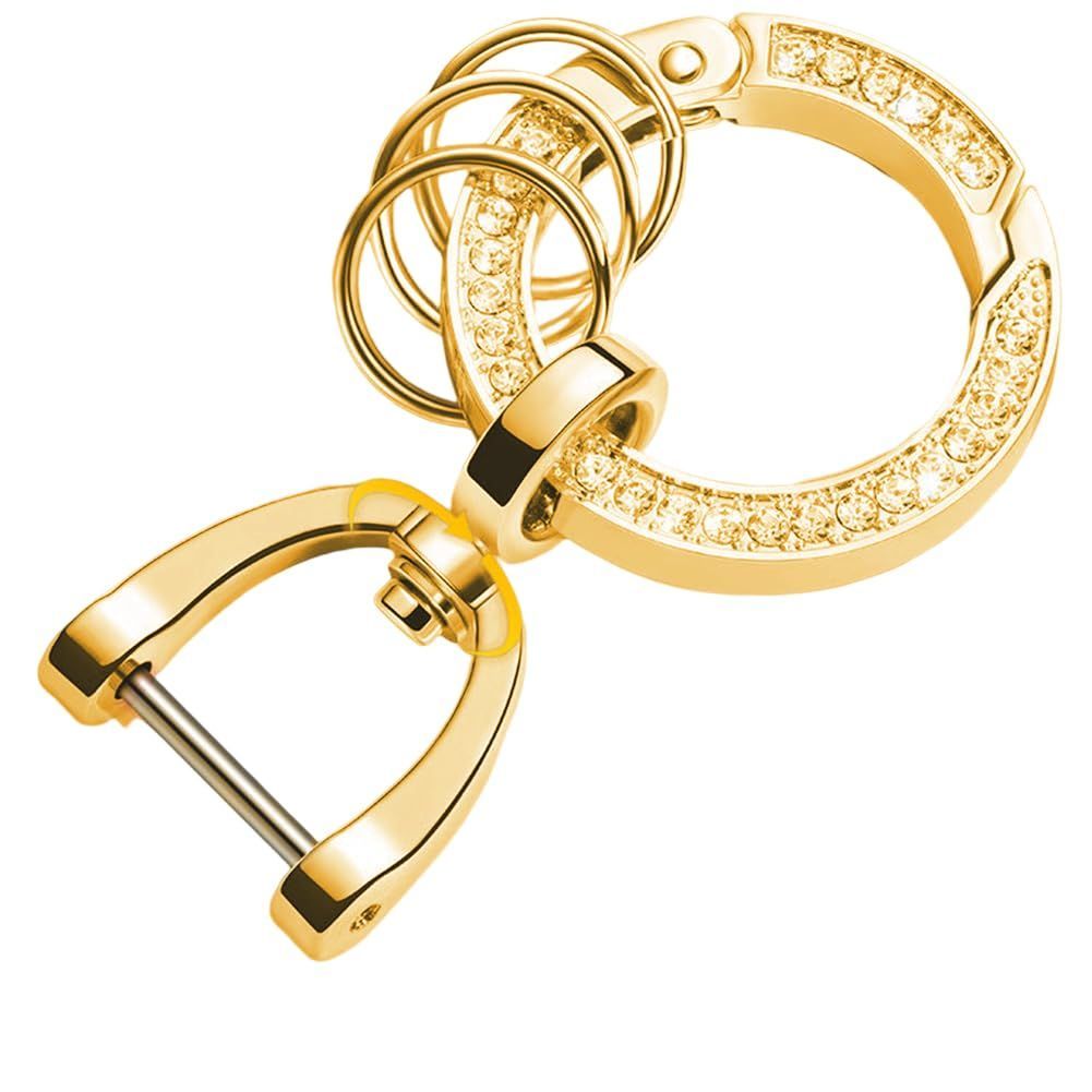 ゴールドと黒の鍵デザインキーリング ゴールドと黒の鍵デザインキーリング