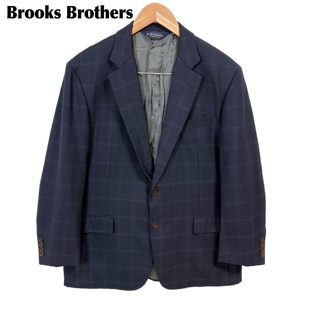 【美品】ブルックスブラザーズ　カシミヤ混　テーラードジャケット　チェック柄　42 美品】 Brooks Brothers カシミヤ混テーラードジャケット 42 - メルカリ