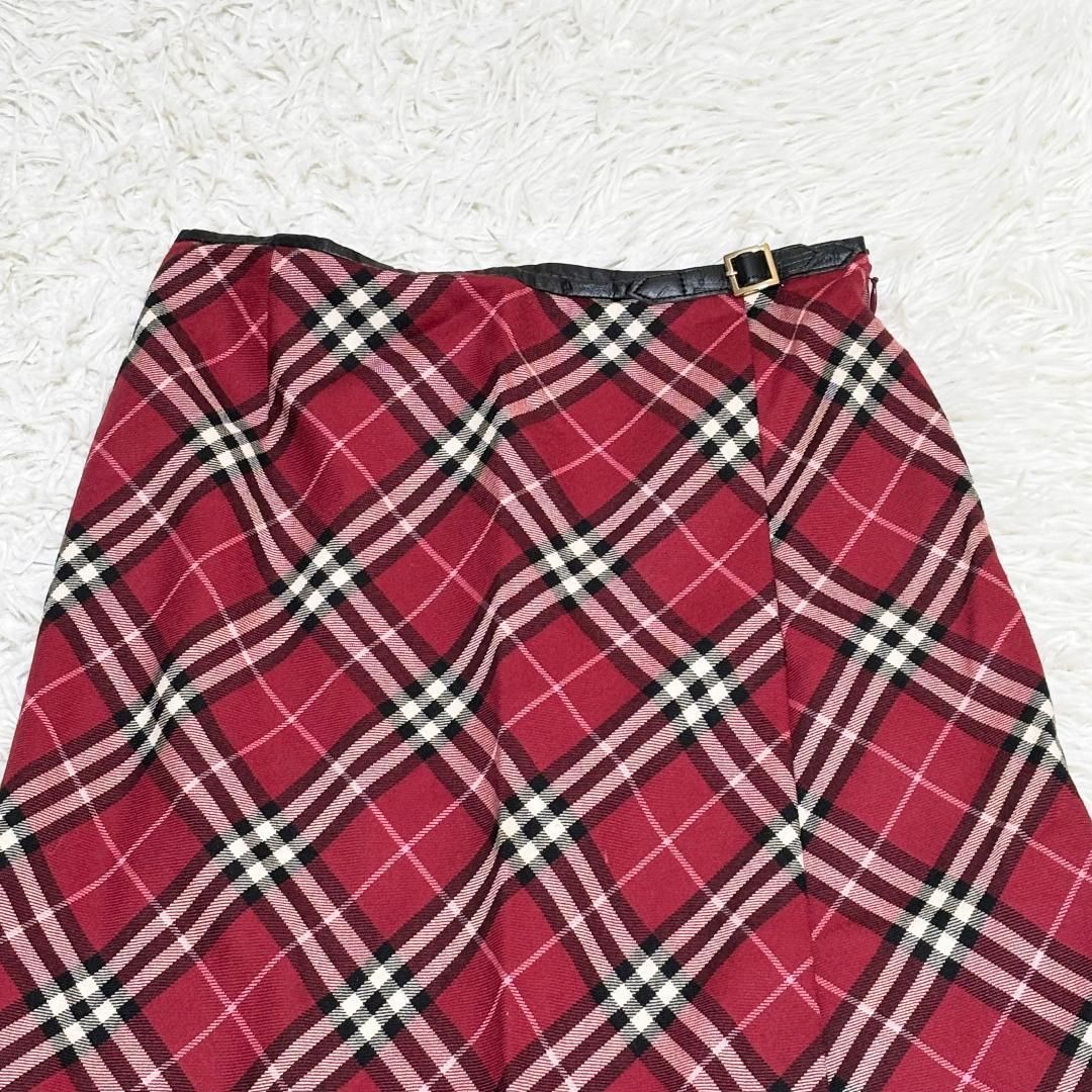 美品 Burberry London ノバチェック ロングスカート 38 レッド - メルカリ