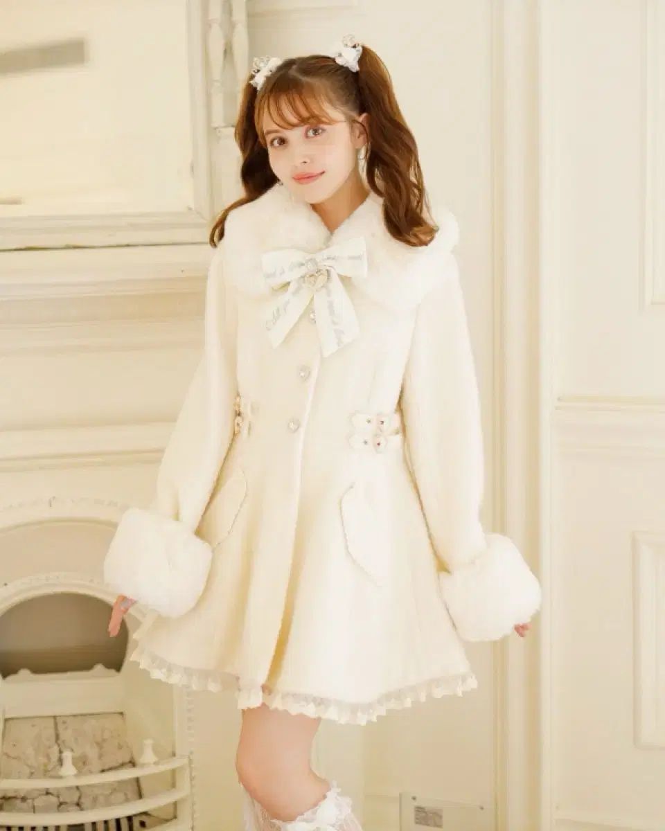 リズリサ(LIZ LISA) リボン ビジュー ミニ コート Aライン 量産型 地雷