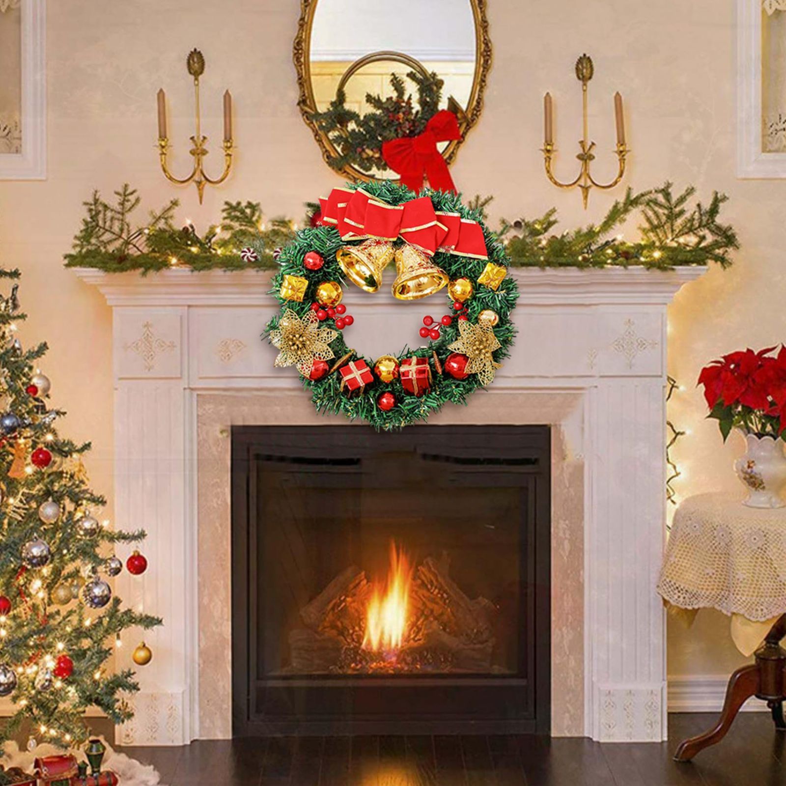 クリスマスリース パーティー クリスマス飾り インテリア 30cm直径 Amazon.co.jp: Bacucine クリスマスリース クリスマス 飾り 直径30cm
