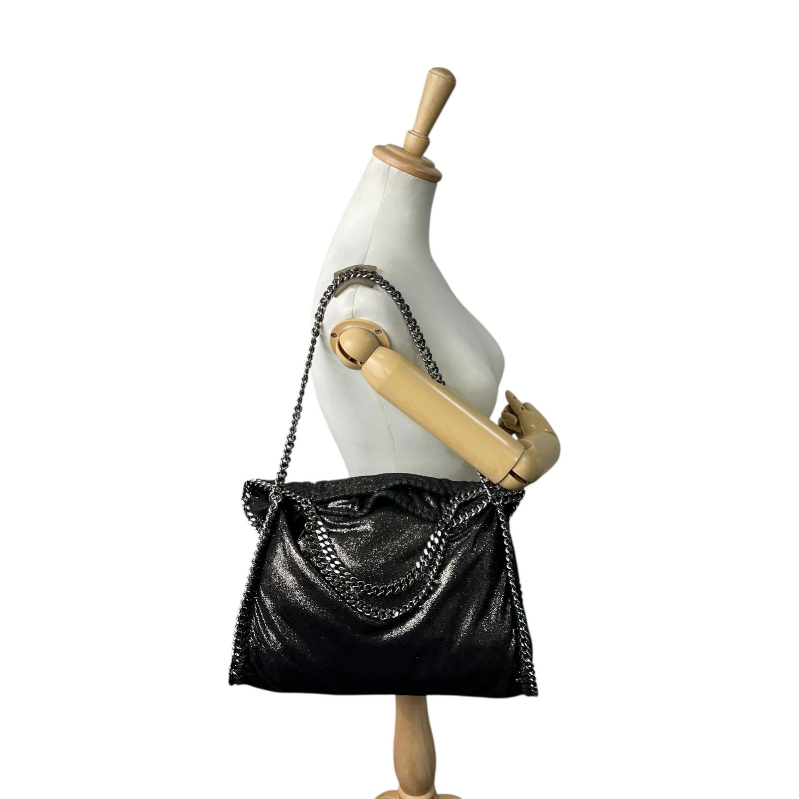 極美品 ステラマッカートニー ファラベラ 2way 黒 希少 現行品 太チェーン 極 美品 希少色 Stella McCartney ステラマッカートニー ファラベラ