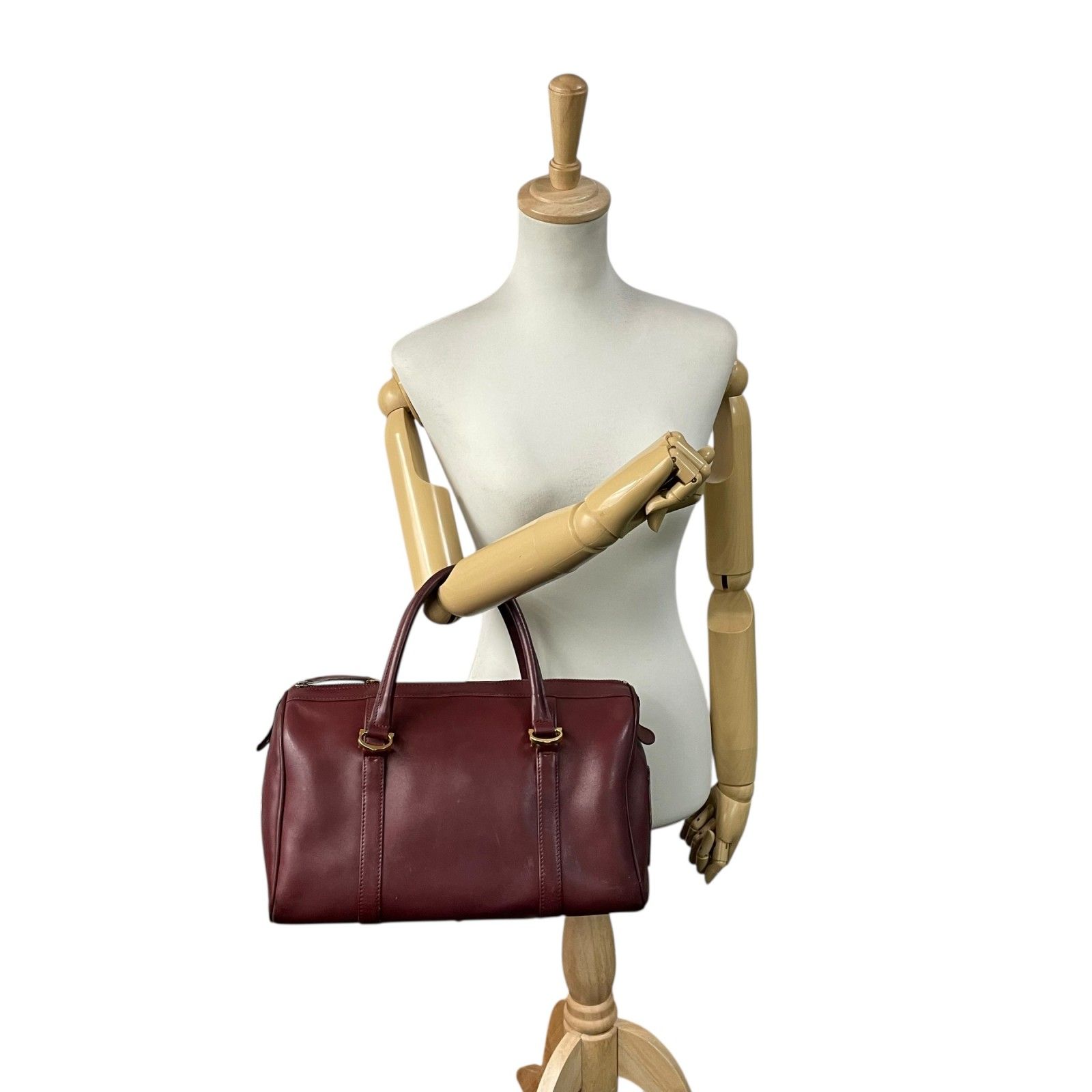 Cartier マスト ドゥ カルティエ ミニボストン ハンドバッグ レザー