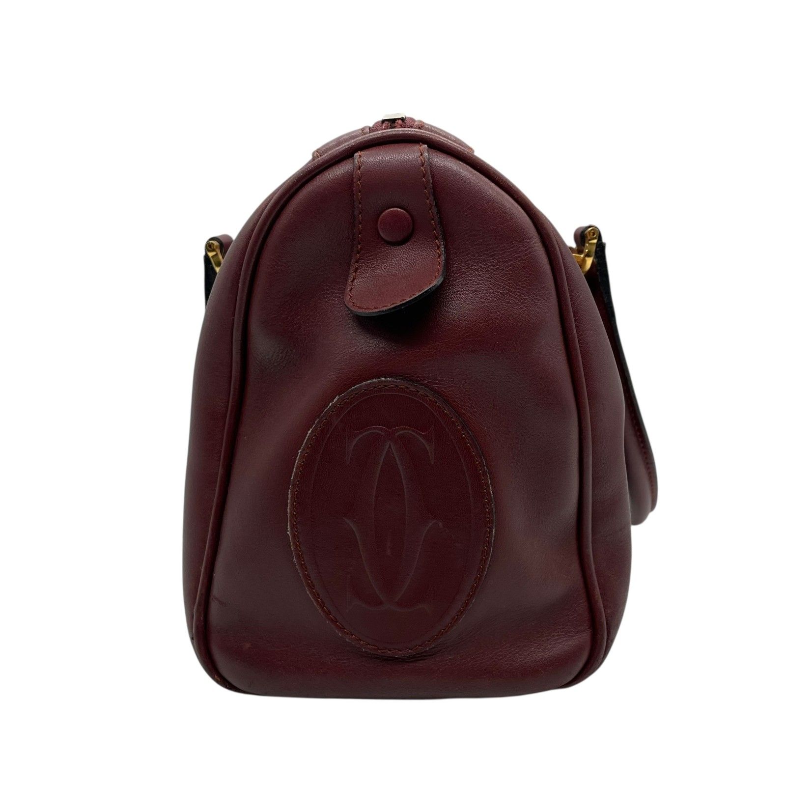 Cartier マスト ドゥ カルティエ ミニボストン ハンドバッグ レザー