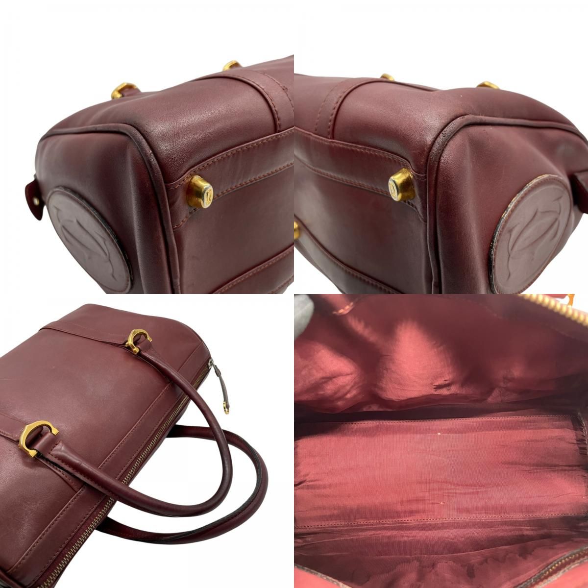 Cartier マスト ドゥ カルティエ ミニボストン ハンドバッグ レザー