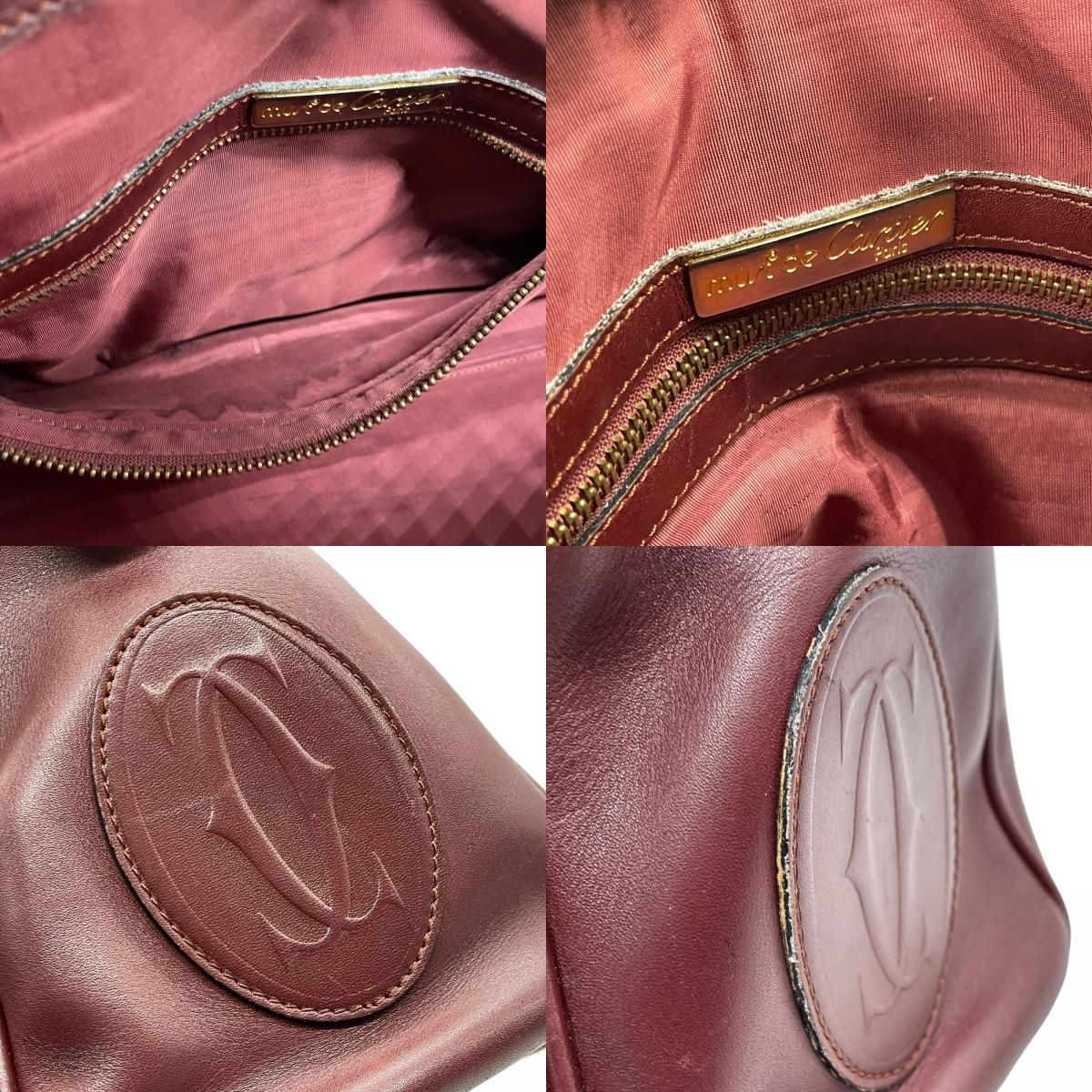 正規品 カルティエ ミニボストンバッグ マストライン レザー ゴールド金具 正規品 カルティエ ミニボストンバッグ マストライン レザー ゴールド