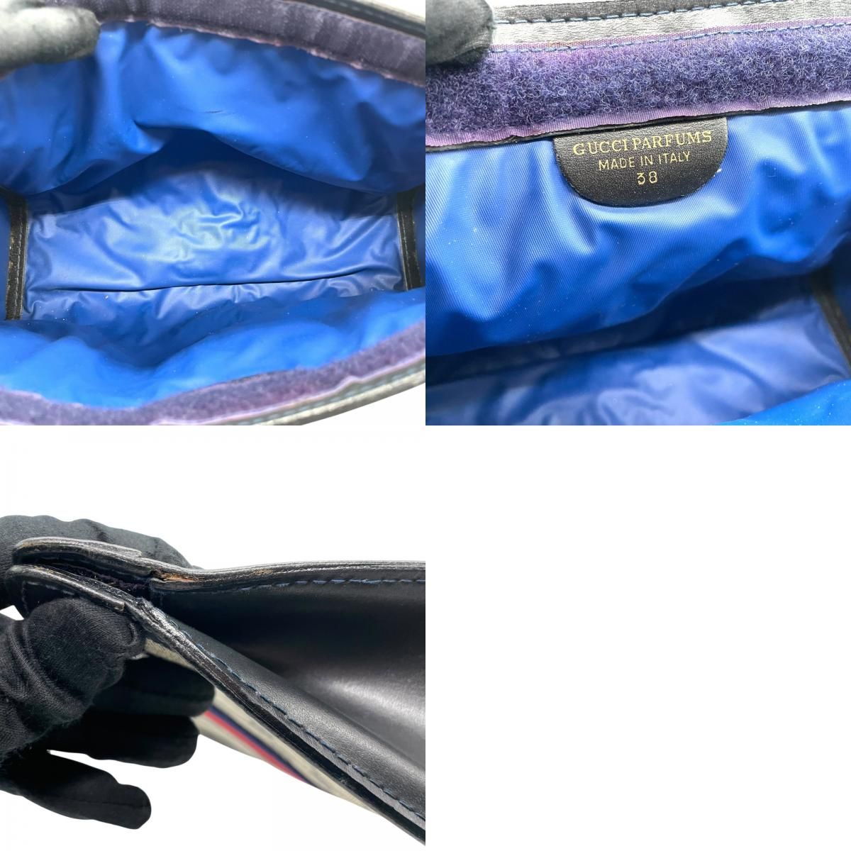 美品　オールドグッチ　GUCCI クラッチバッグ　PVCレザー　GGスプリーム GUCCI オールドグッチ GGスプリーム シェリーライン クラッチバッグ