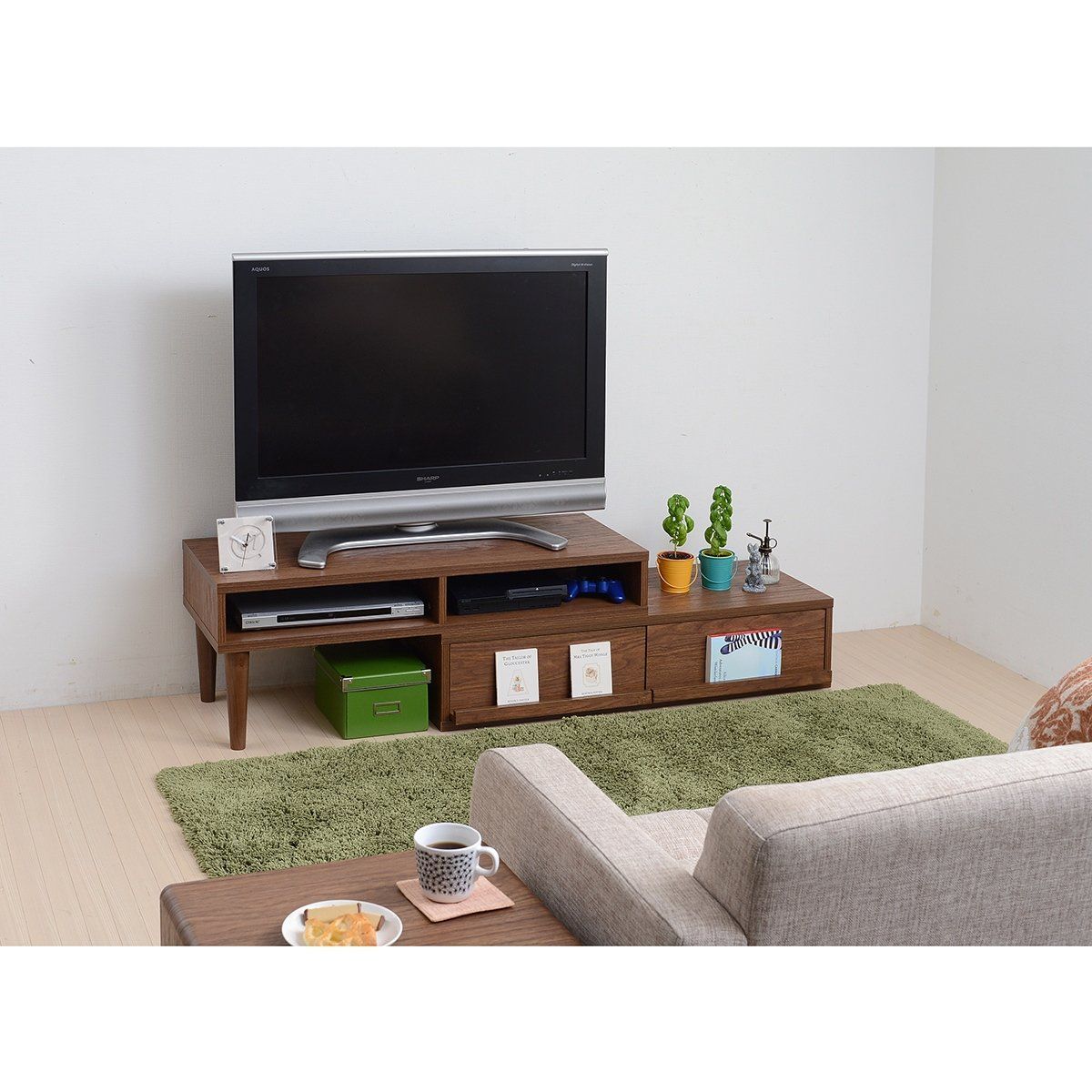 メルカリ最安値☆ 伸縮TVボード ニトリ コンパクト伸縮テレビ台 テレビボード - メルカリ