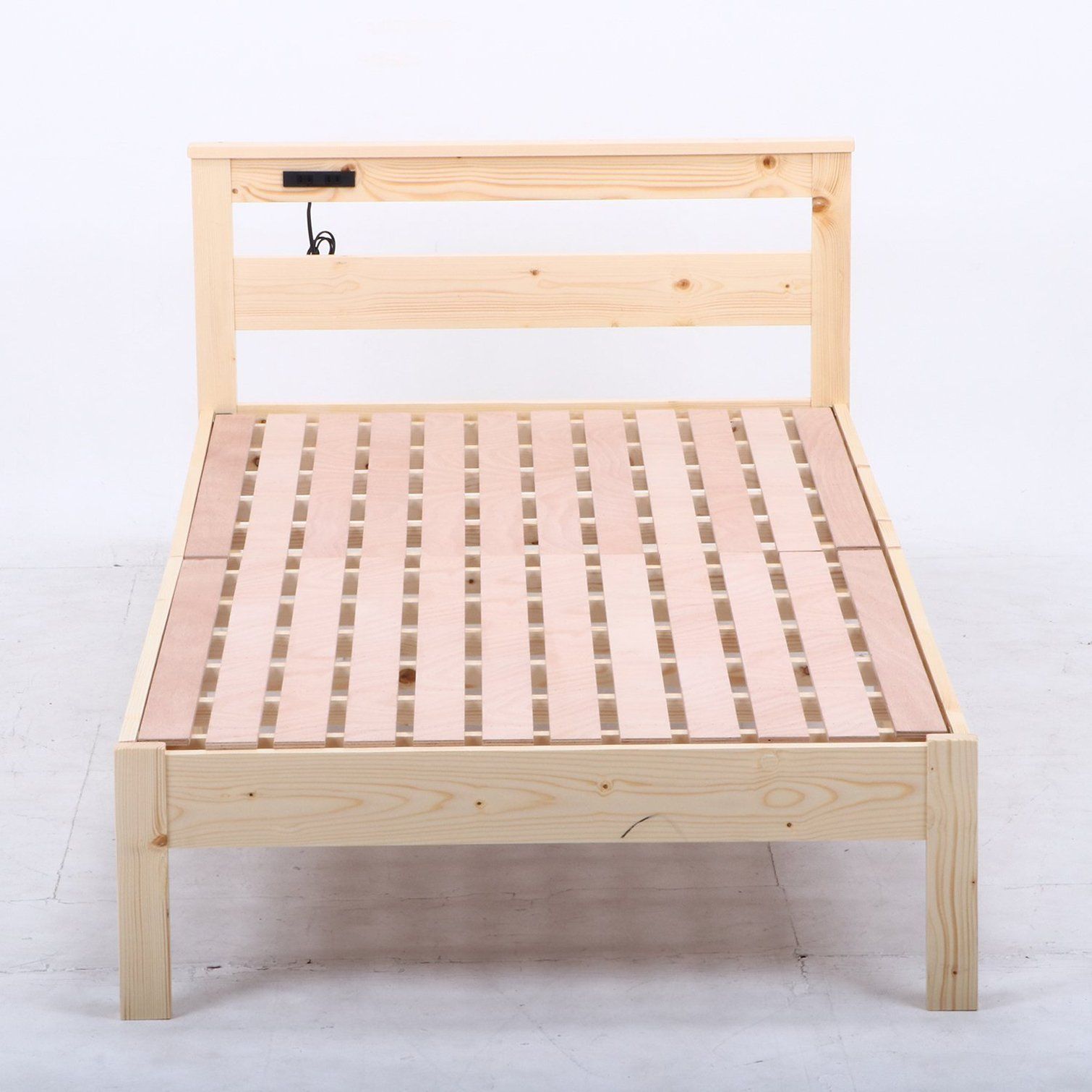 特価商品】コンセント付き ナチュラル パイン材 幅102cm ブラザー