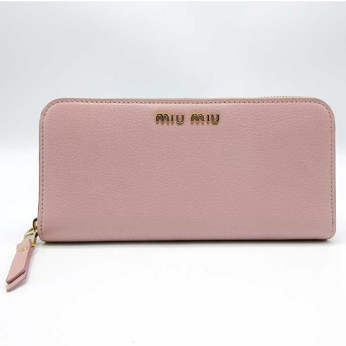 ミュウミュウ 長財布 MIU MIU PORTAF.GRANDE LAMPOラウンドジップ長