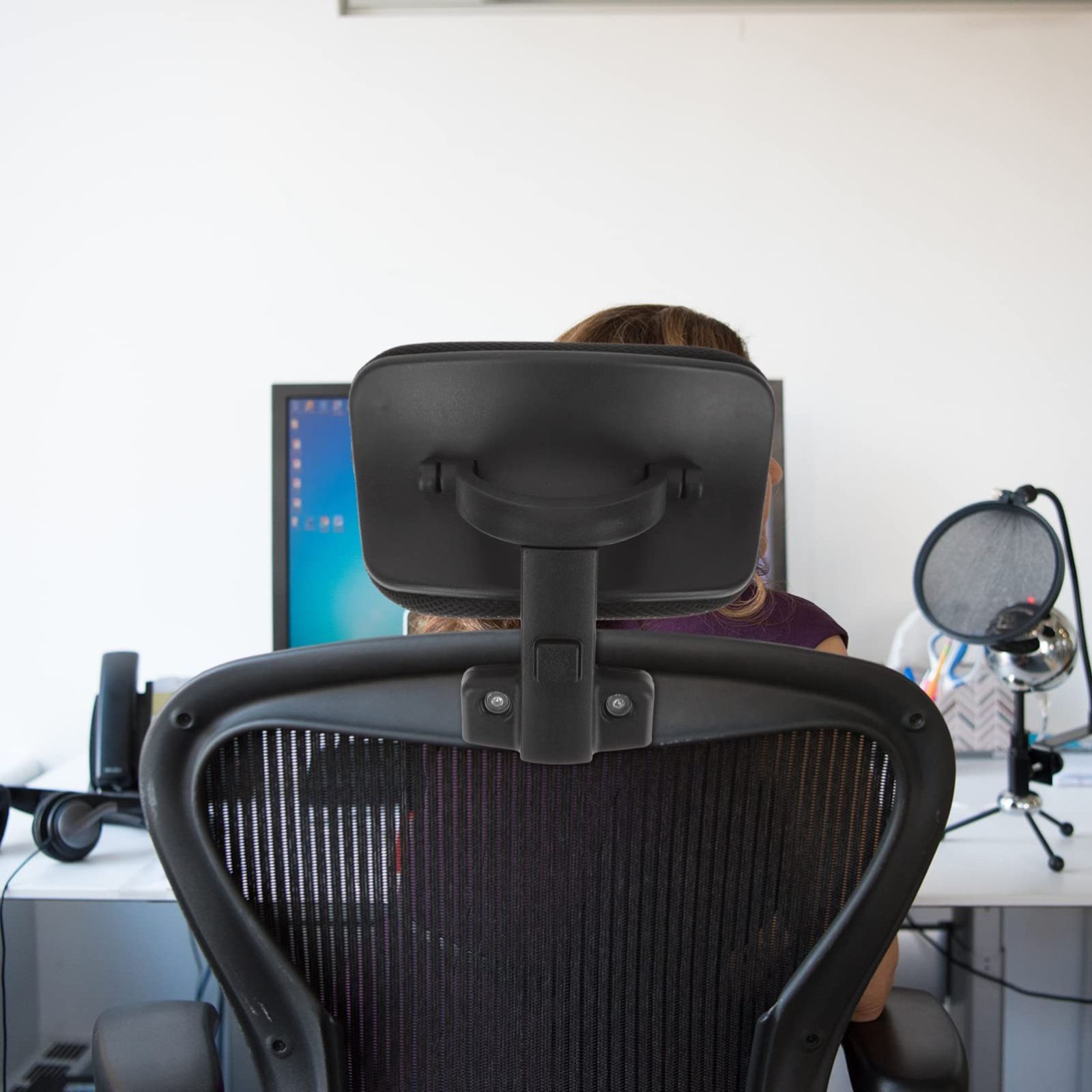 【新着商品】STOBOK オフィスチェア ヘッドレスト 椅子 後付けヘッドレスト 首枕 オフィスチェア ワークチェア ゲーミングチェア 頭をもたせる 高さ調節 穴あけなし取り付け オフィス用