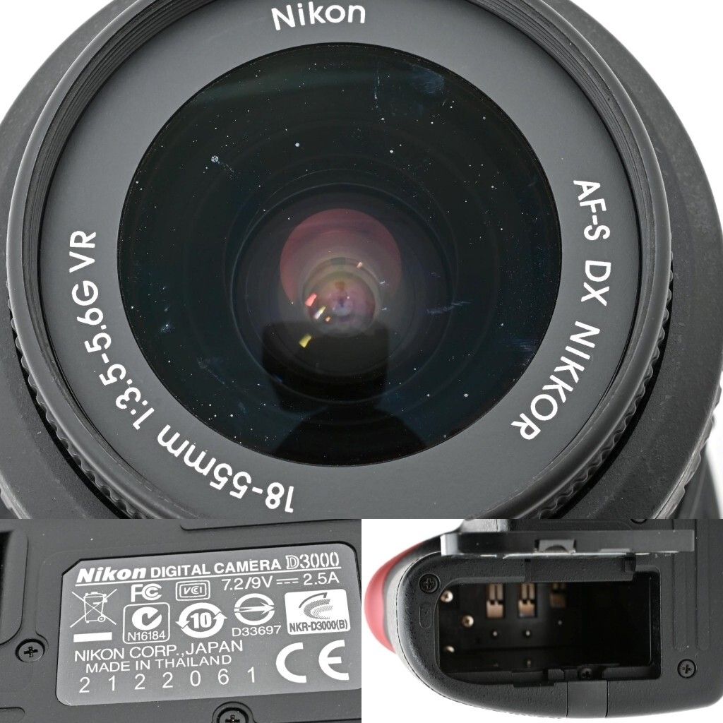1099＜美品＞ Nikon デジタル一眼レフカメラ D3000 レンズキット