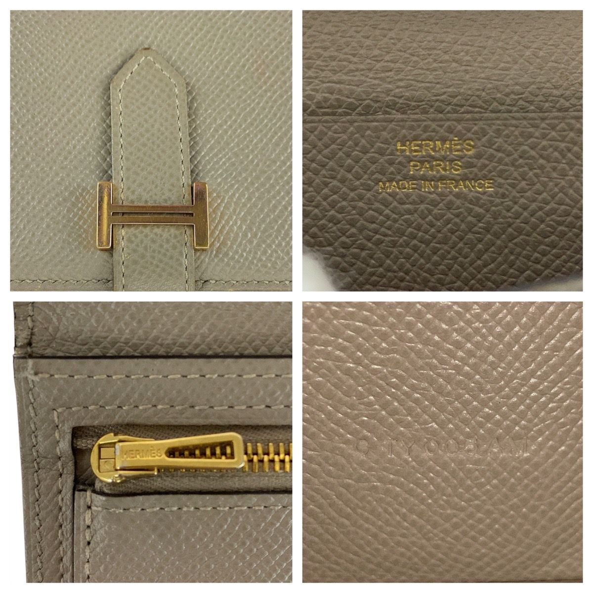 HERMES エルメス ベアンスフレ ベージュ アイボリー ゴールド ヴォー