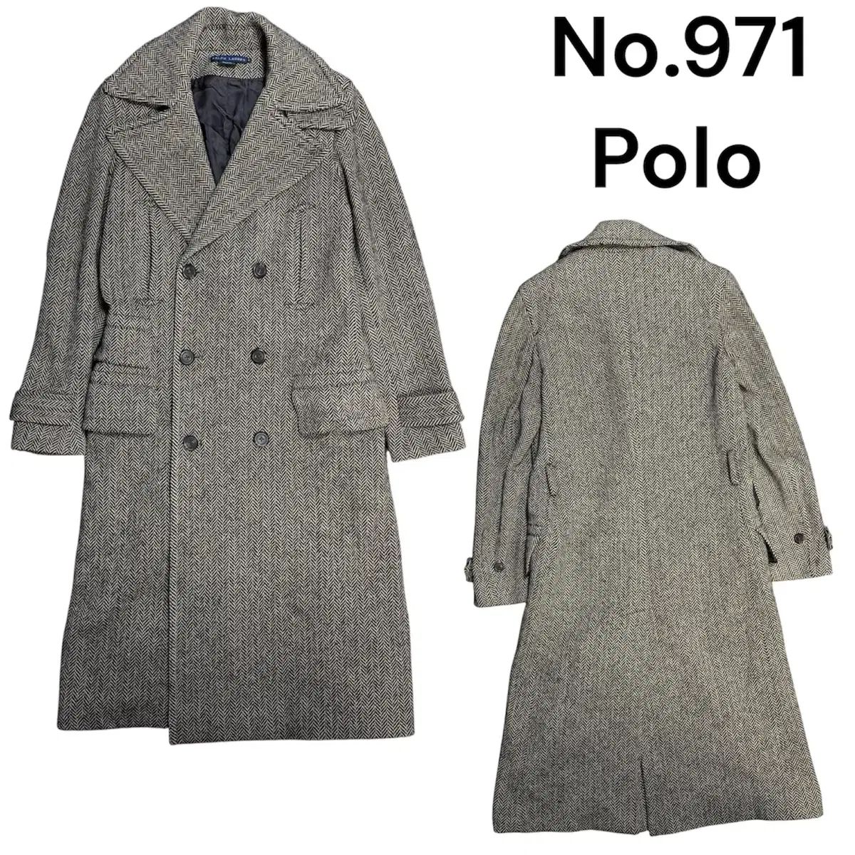 ポロラルフローレン 百貨店購入 ヘリンボーン ロングコート ダブル