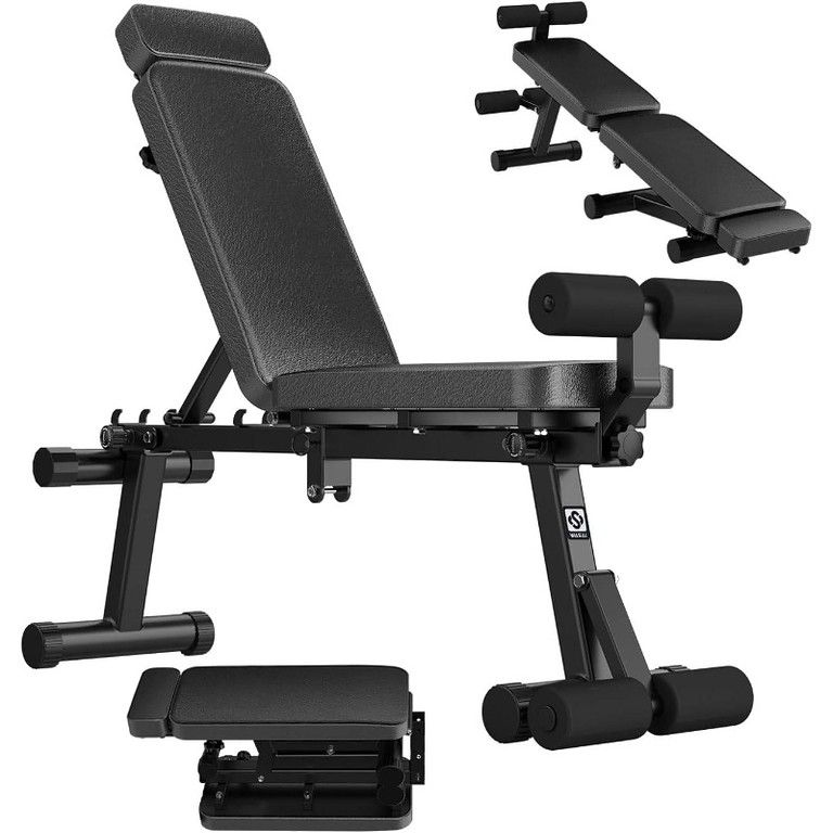 高耐久＆省スペース】折りたたみ式 トレーニングベンチ 高さ調整可能