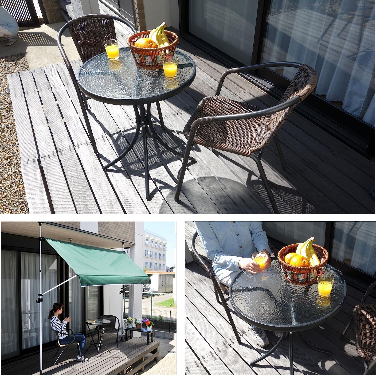 特価商品】ガーデンガラステーブル 直径60x高さ70cm 6.14㎏ ガーデン