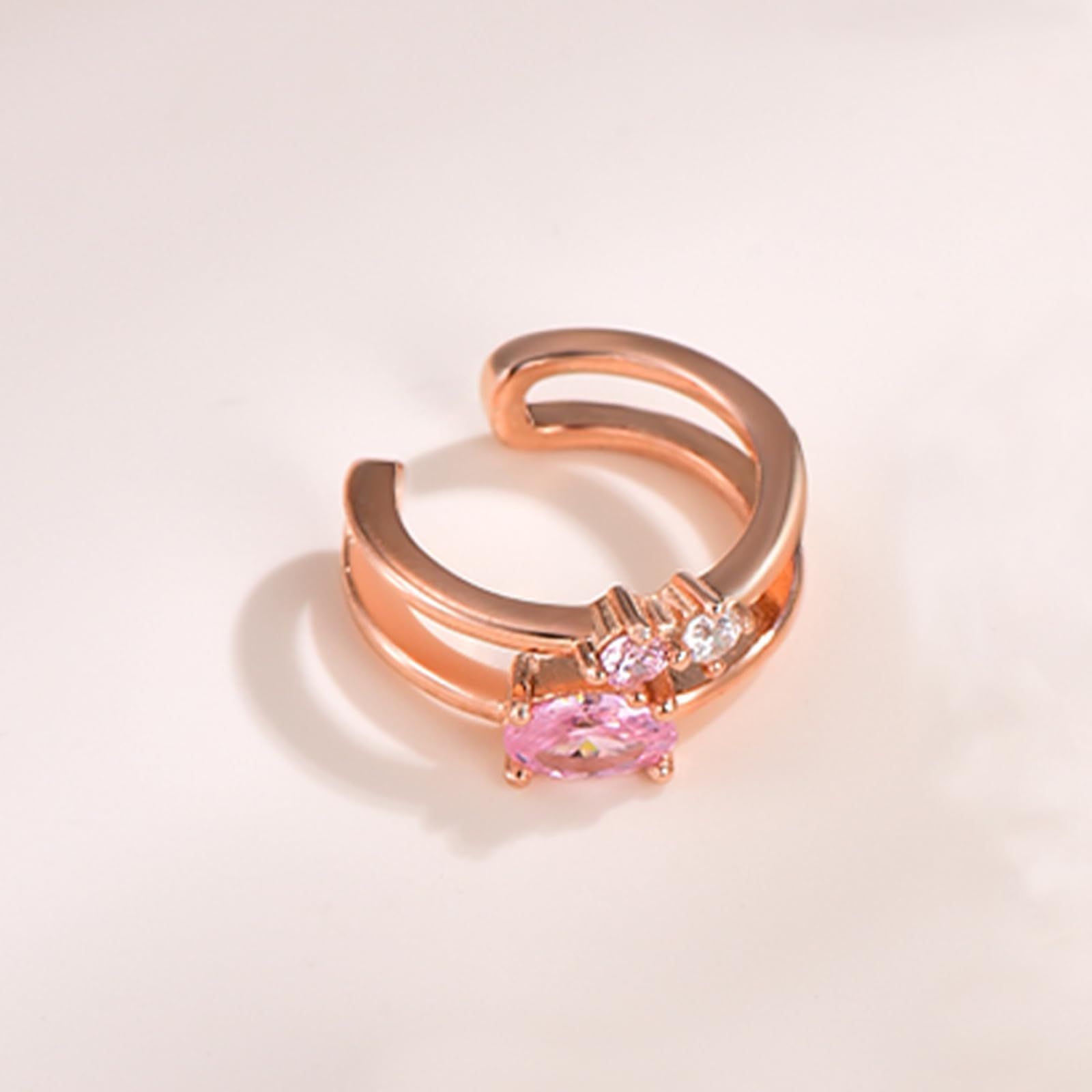 【在庫セール】2連 金属アレルギー対応 レディース シルバー925 ノンホールピアス かわいい イヤーカフ ピンクゴールド 片耳 デート FH.bird プレゼント 女性