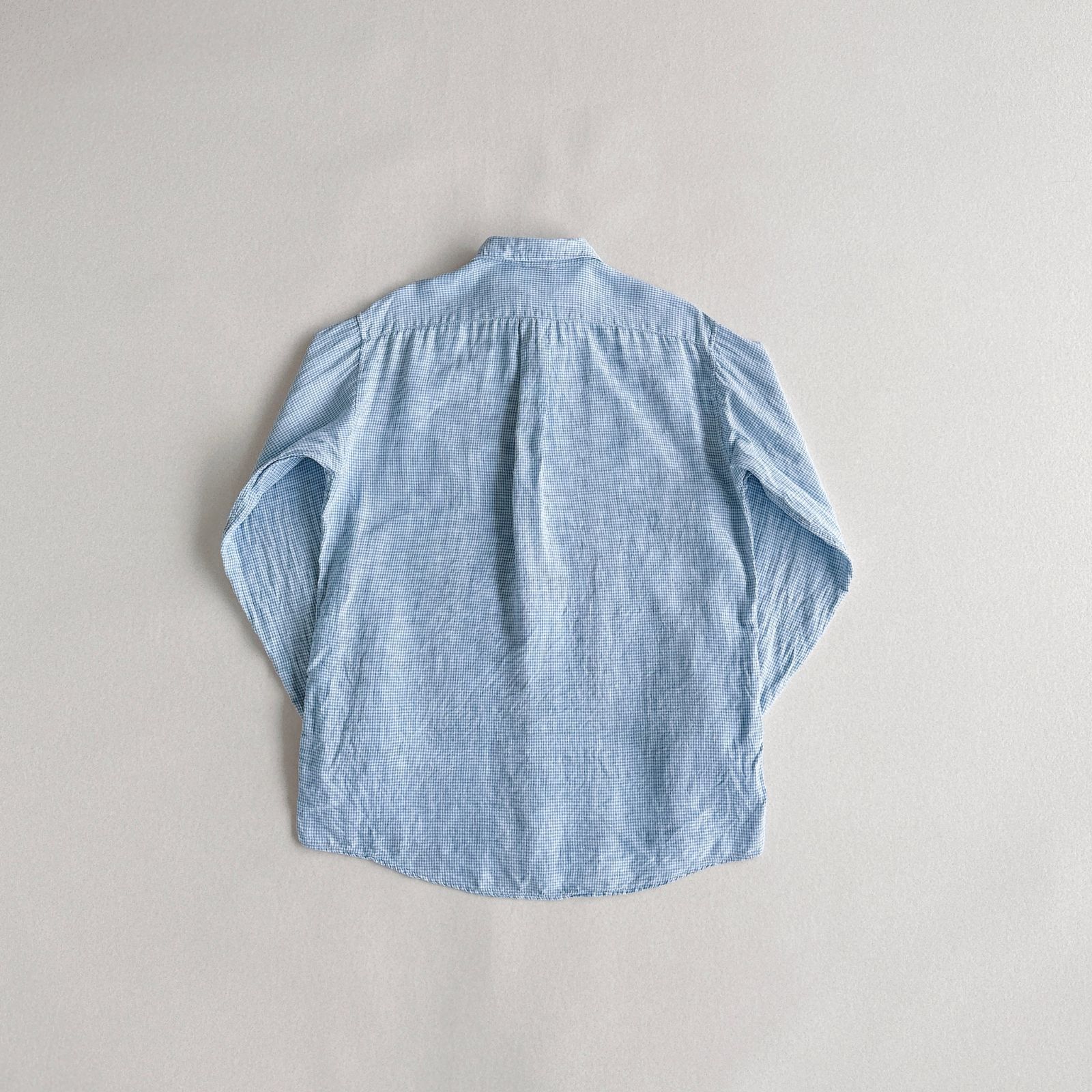 90's 巨人タグ J.CREW ギンガムチェック リネンシャツ