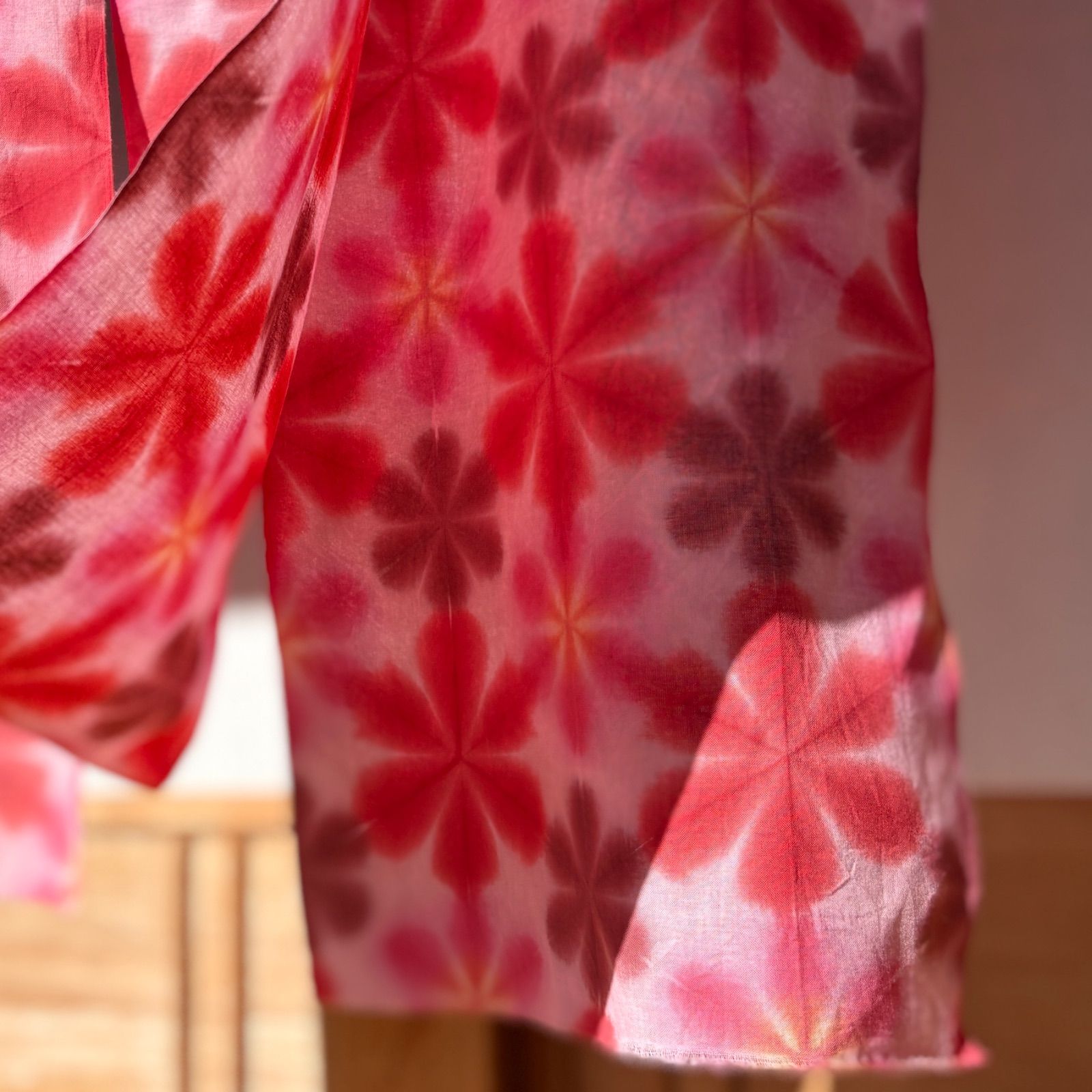 s134 【sato】 手染め 染めたて 高級さらし生地 590cm カラフル 雪花