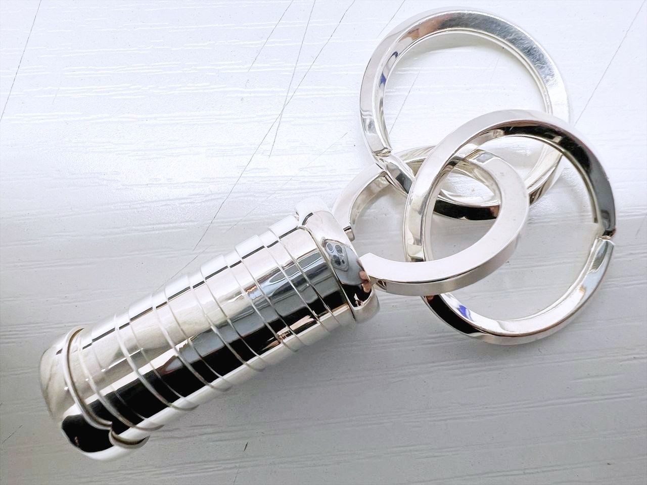 レア 美品 BVLGARI ブルガリ SV925 ビーゼロワン キーリング