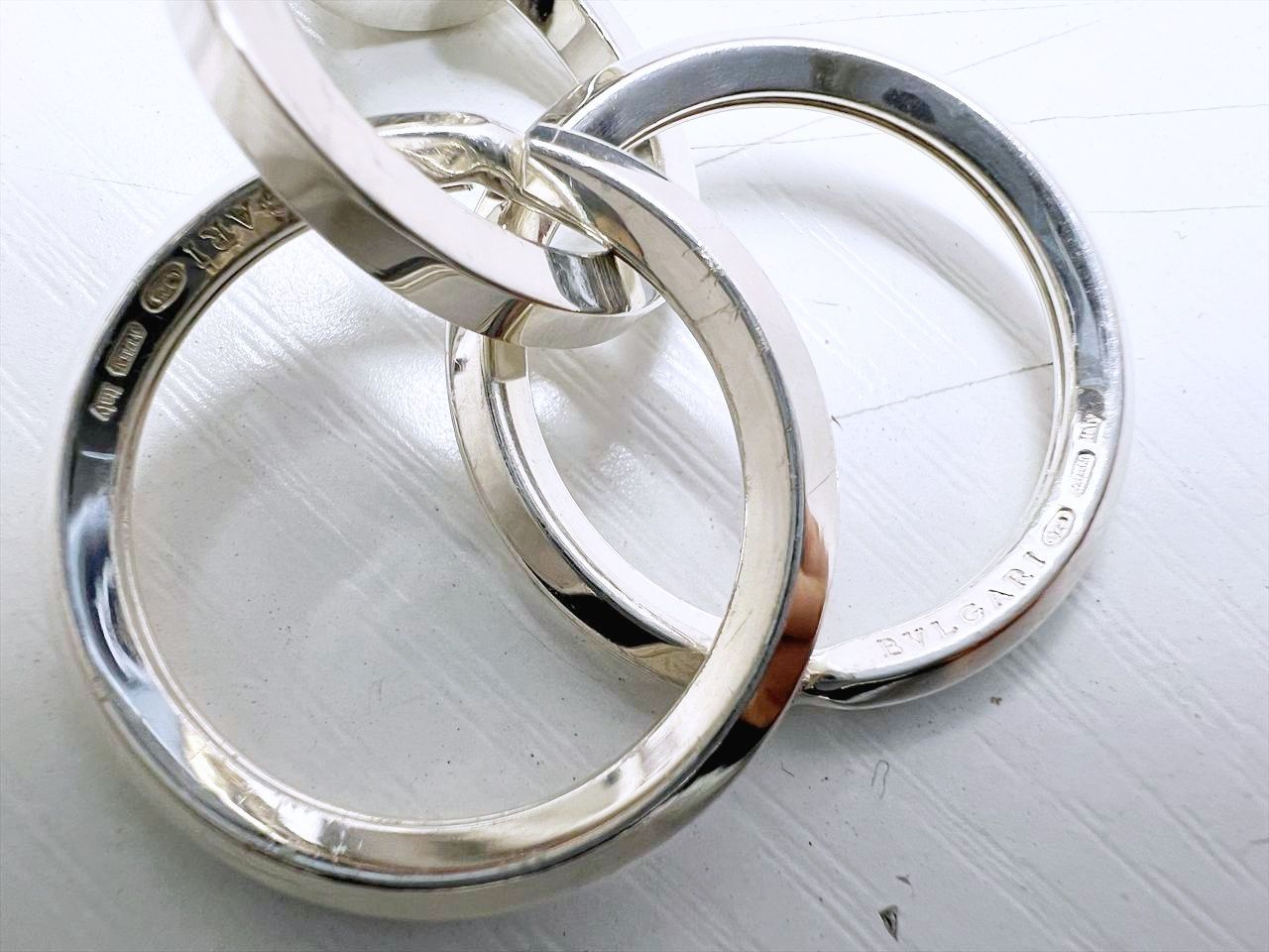 レア 美品 BVLGARI ブルガリ SV925 ビーゼロワン キーリング